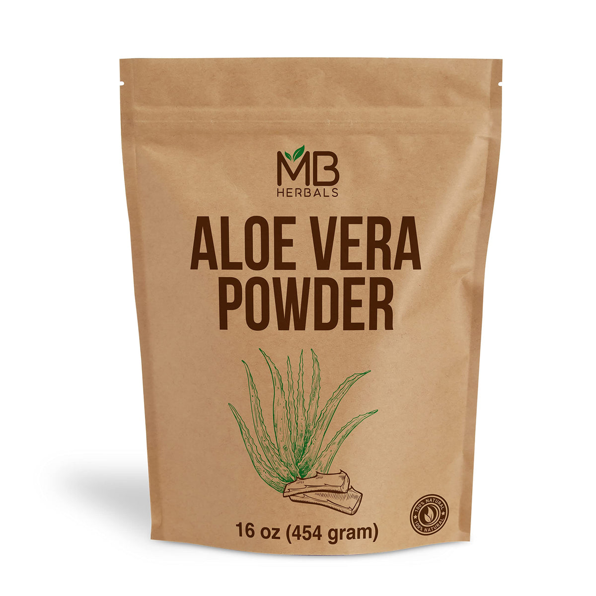 MB Herbals front packaging showing 16 oz powder and clear labeling, ideal for DIY skincare