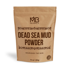 MB Herbals front packaging showing 1 lb plain natural mud benefits