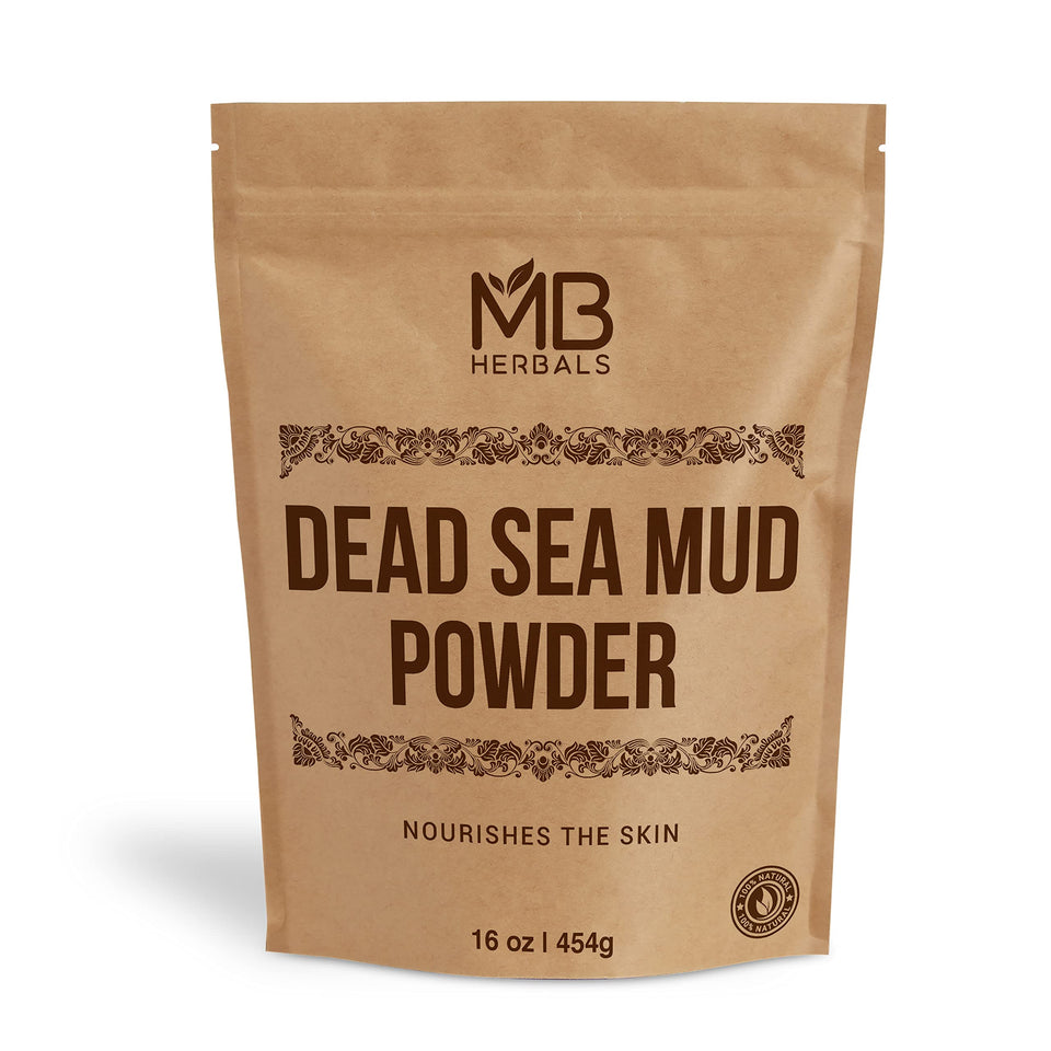 MB Herbals front packaging showing 1 lb plain natural mud benefits