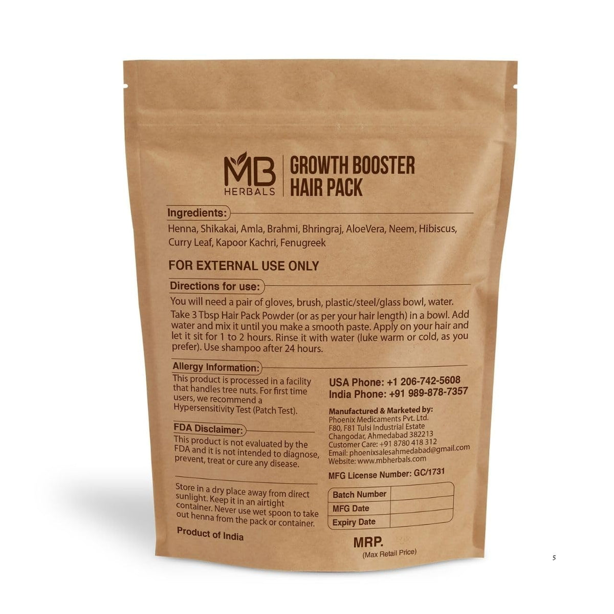 MB Herbals herbal paste applied to hair for nourishing treatment