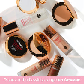 MCoBeauty bottle next to common items showing compact 1 fl oz travel convenience