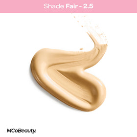 MCoBeauty mixed with foundation illustrating added radiance without thinning coverage