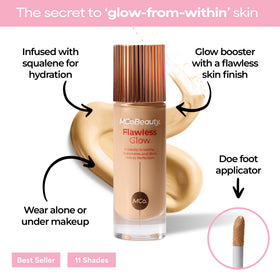 MCoBeauty product texture close-up highlighting lightweight, blendable finish