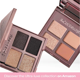 MCoBeauty palette held in hand showing compact size and portability benefit