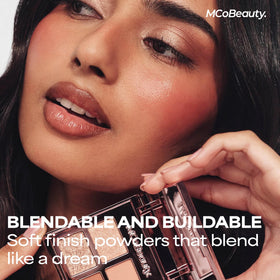 MCoBeauty soft brown matte swatch showing buildable depth benefit