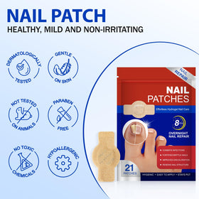 Mcukv applying patch to toenail demonstrating simple nightly use