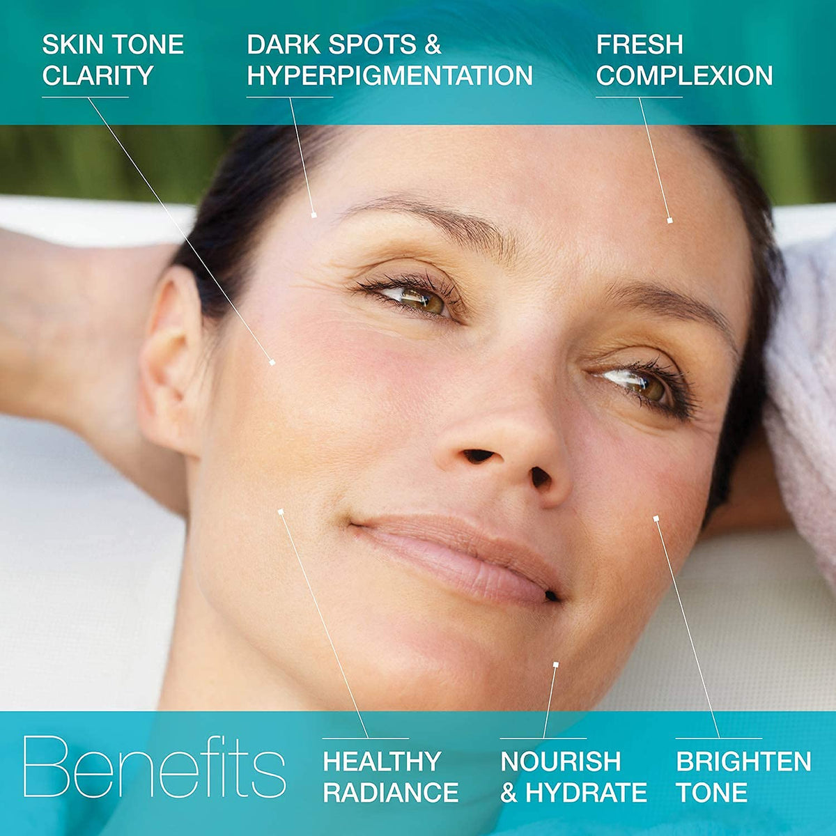 MD Complete serum texture close-up, smooth formulation for brighter skin