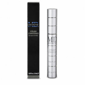 MD Lash Factor trial packaging front showing compact travel bottle and branding benefits