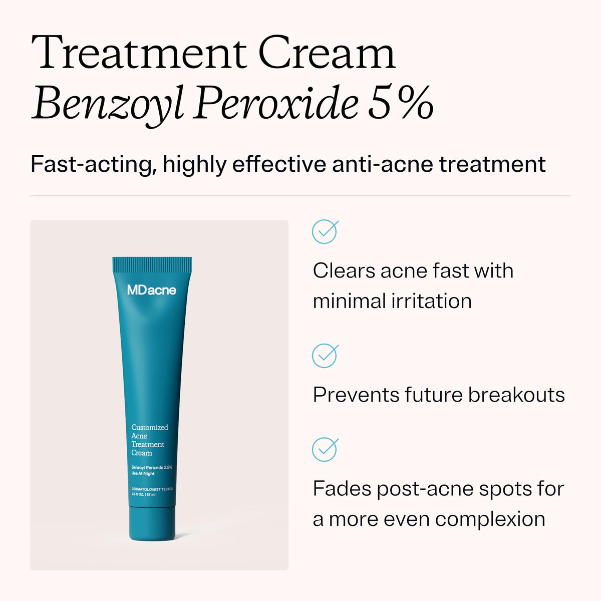 MDacne cream texture close-up showing smooth micronized formula for gentler feel