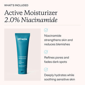MDacne retinol cream swatch showing smooth texture for gradual exfoliation
