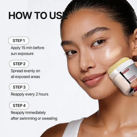 MDP lifestyle scene outdoors showing sunscreen protection while active