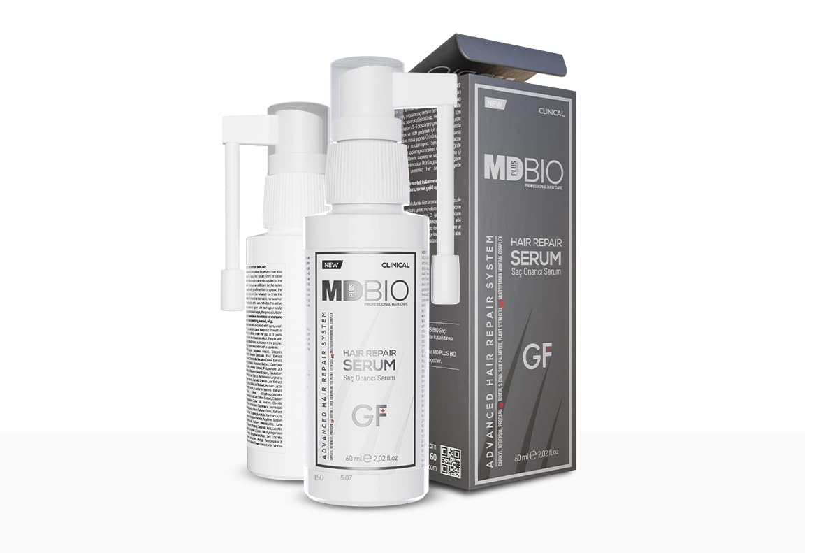 mdplusbio professıonal haır care front bottle showing label and size benefit