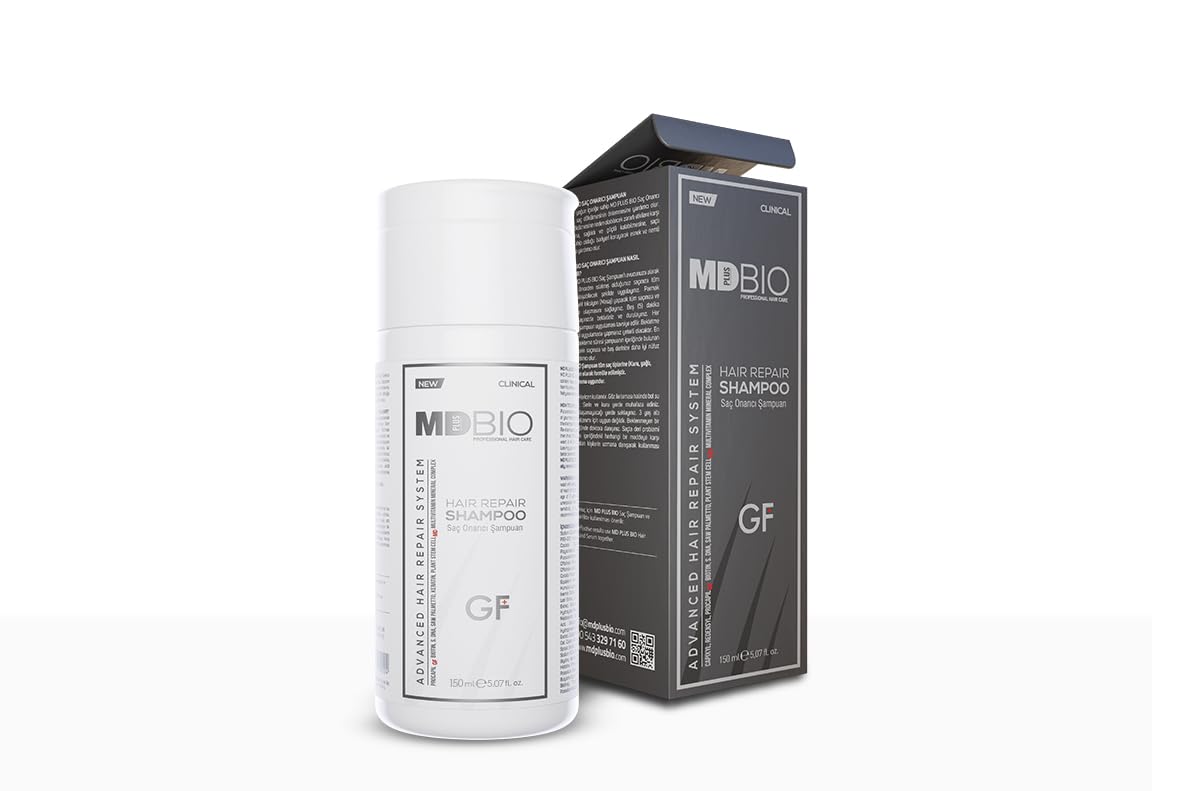 mdplusbio professıonal haır care front bottle showing label and benefit