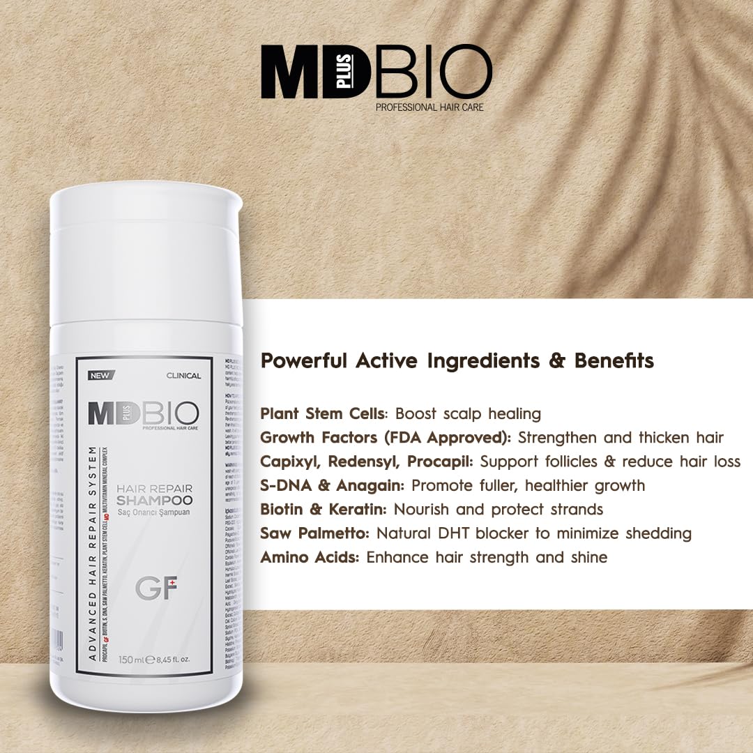 mdplusbio professıonal haır care foaming lather on palm illustrating mild cleanse