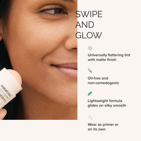 MDSolarSciences applying stick to cheek blending seamlessly for even tone