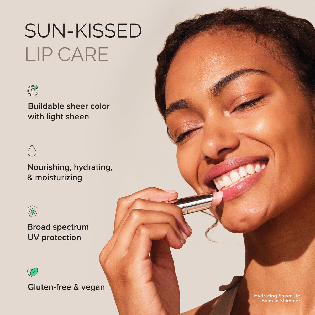 MDSolarSciences lip application on model in natural light demonstrating sheer, buildable color