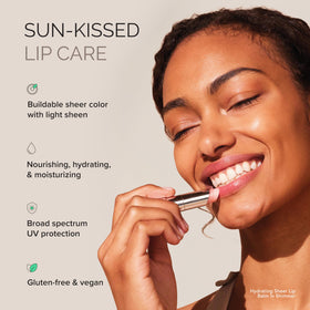 MDSolarSciences lip application on model in natural light demonstrating sheer, buildable color