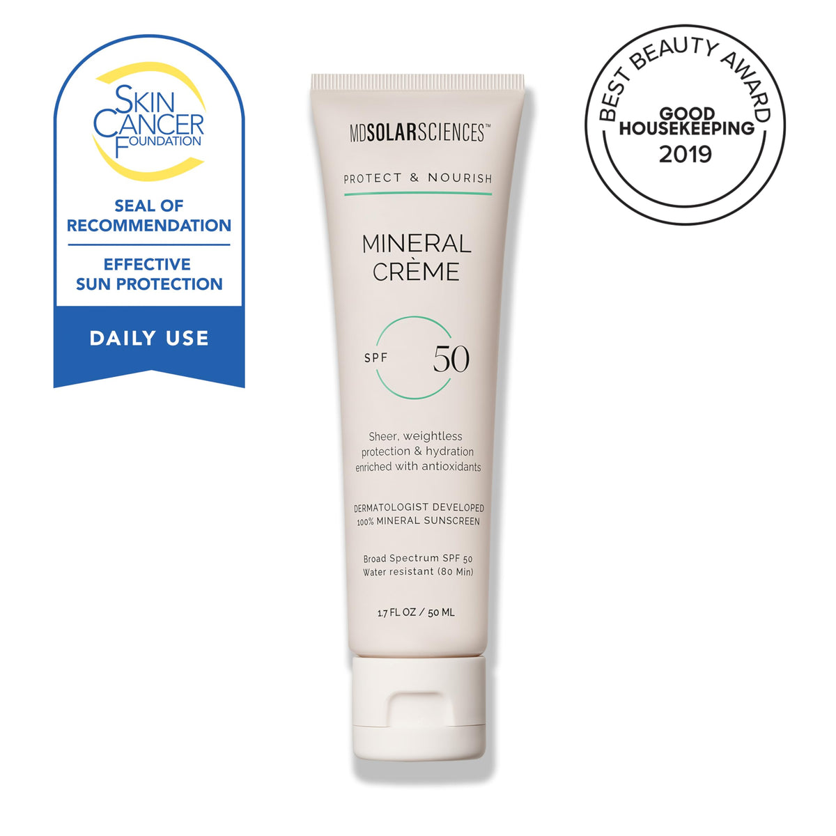 MDSolarSciences close-up of silky crème texture for easy blending benefit