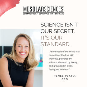 MDSolarSciences blended on multiple skin tones minimizing white cast benefit
