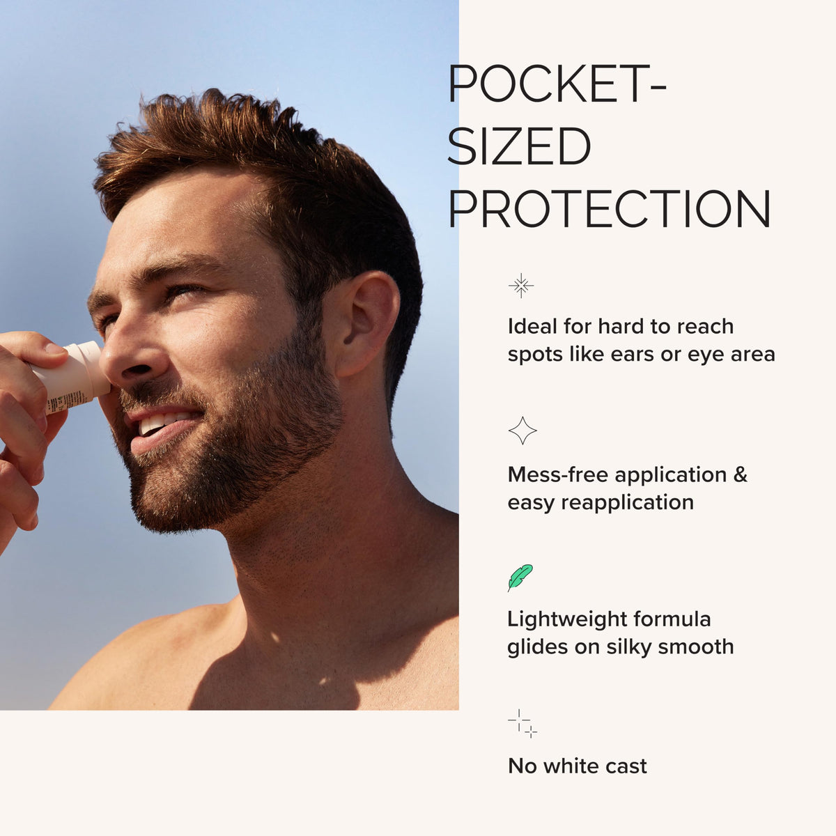 MDSolarSciences applied on nose and cheek demonstrating invisible coverage and primer effect