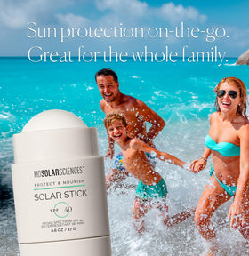 MDSolarSciences stick on beach showing water-resistant protection during outdoor activity