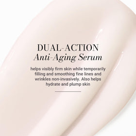 Meaningful Beauty 1 fl oz bottle next to hand showing true size and travel-friendly benefit