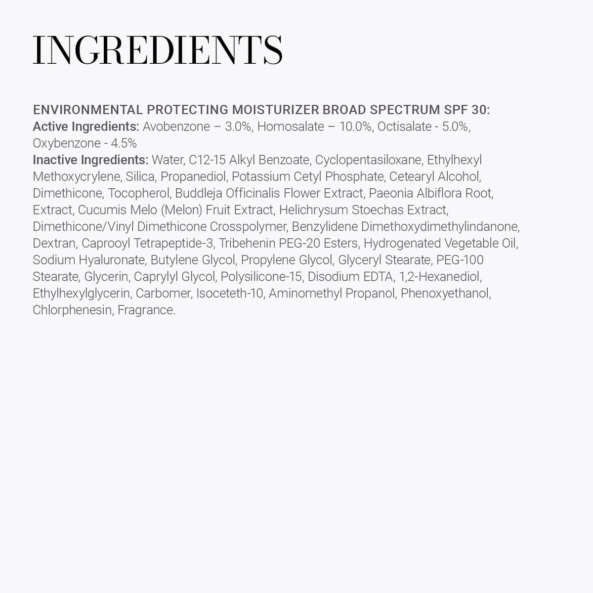 Meaningful Beauty Beyond ingredient label close-up highlighting antioxidant extracts