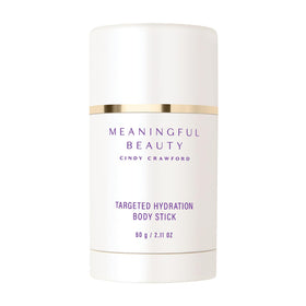 Meaningful Beauty body stick front packaging shows compact balm, easy storage benefit
