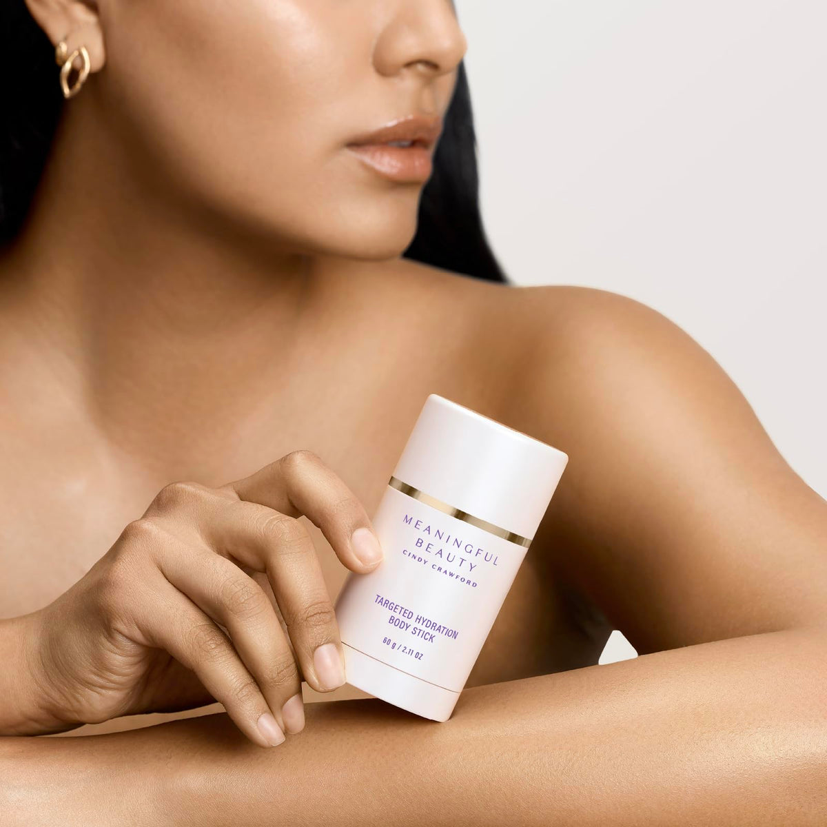 Meaningful Beauty ingredient display with melon leaf and hyaluronic acid showing soothing benefit