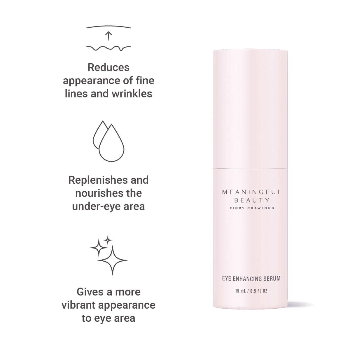 Meaningful Beauty serum bottle in hand to show compact 0.5 fl oz size and travel-friendly benefit