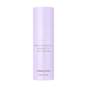 Meaningful Beauty firming serum front packaging showing bottle and label benefit
