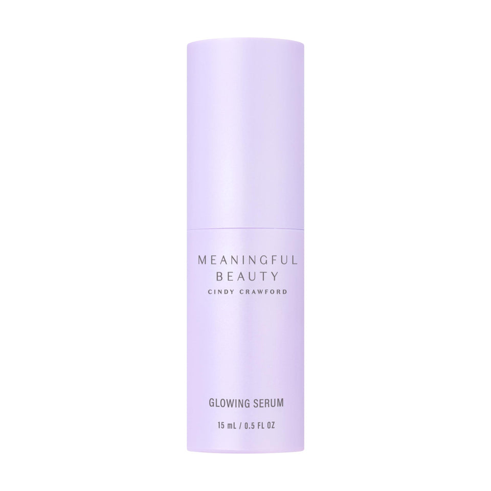 Meaningful Beauty front bottle showing compact travel-ready serum