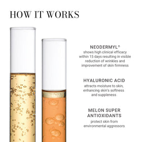 Meaningful Beauty label close-up highlighting melon extract and ingredient clarity benefit