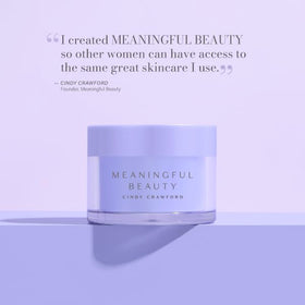 Meaningful Beauty nightstand setting showing product in a bedtime skincare routine