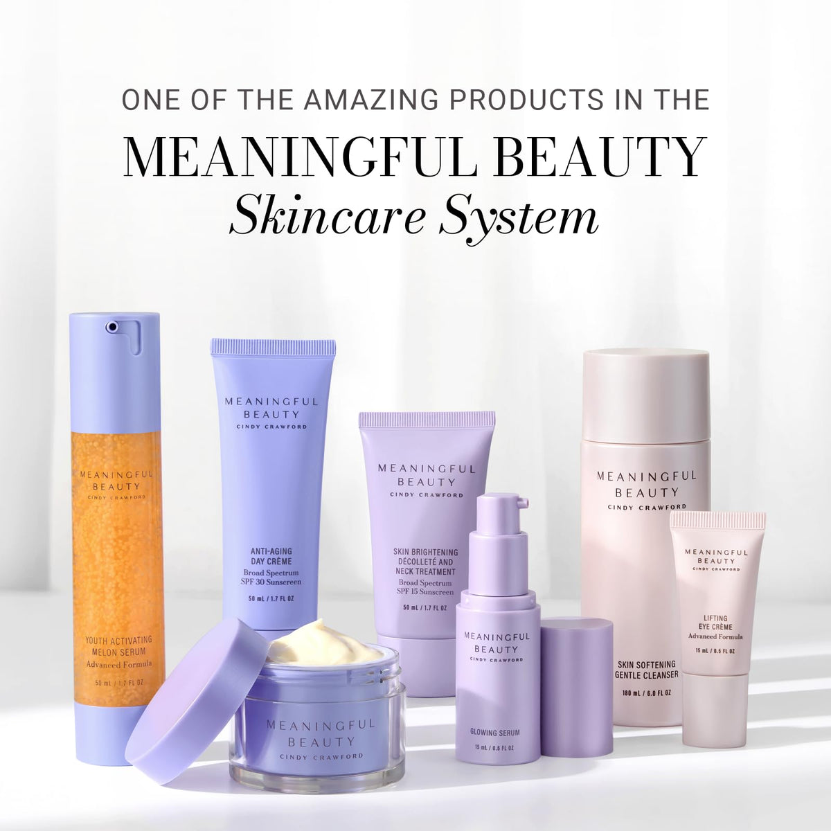 Meaningful Beauty label close-up on bottle showing ingredient transparency benefit