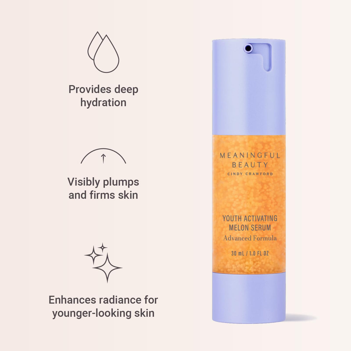 Meaningful Beauty pipette dispensing lightweight serum texture, illustrates quick absorption benefit