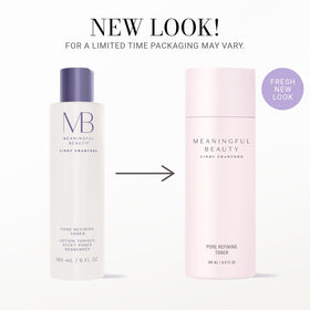Meaningful Beauty toner pouring texture onto palm highlighting lightweight absorption benefit