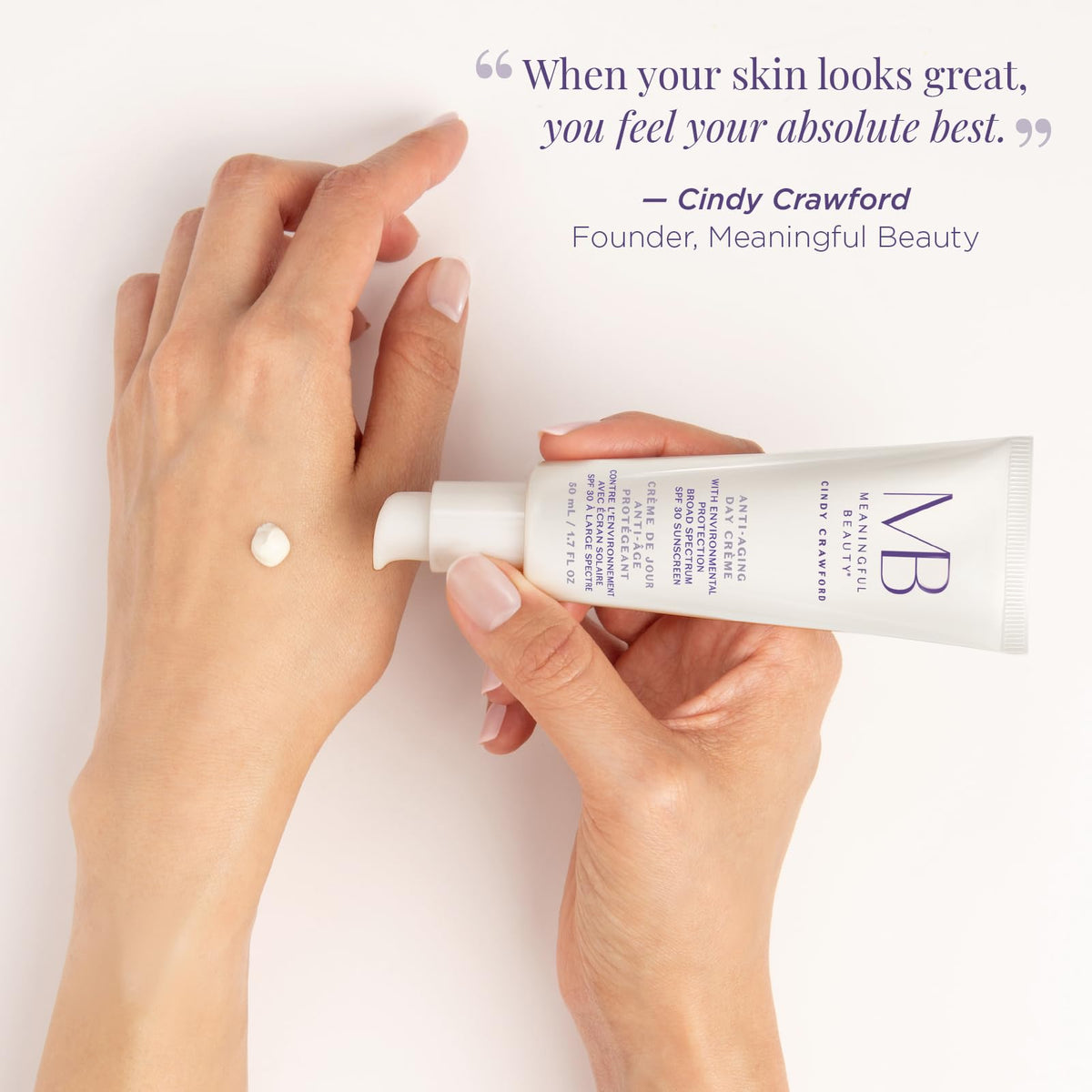 Meaningful Beauty moisturizer placed on bathroom shelf for daily routine