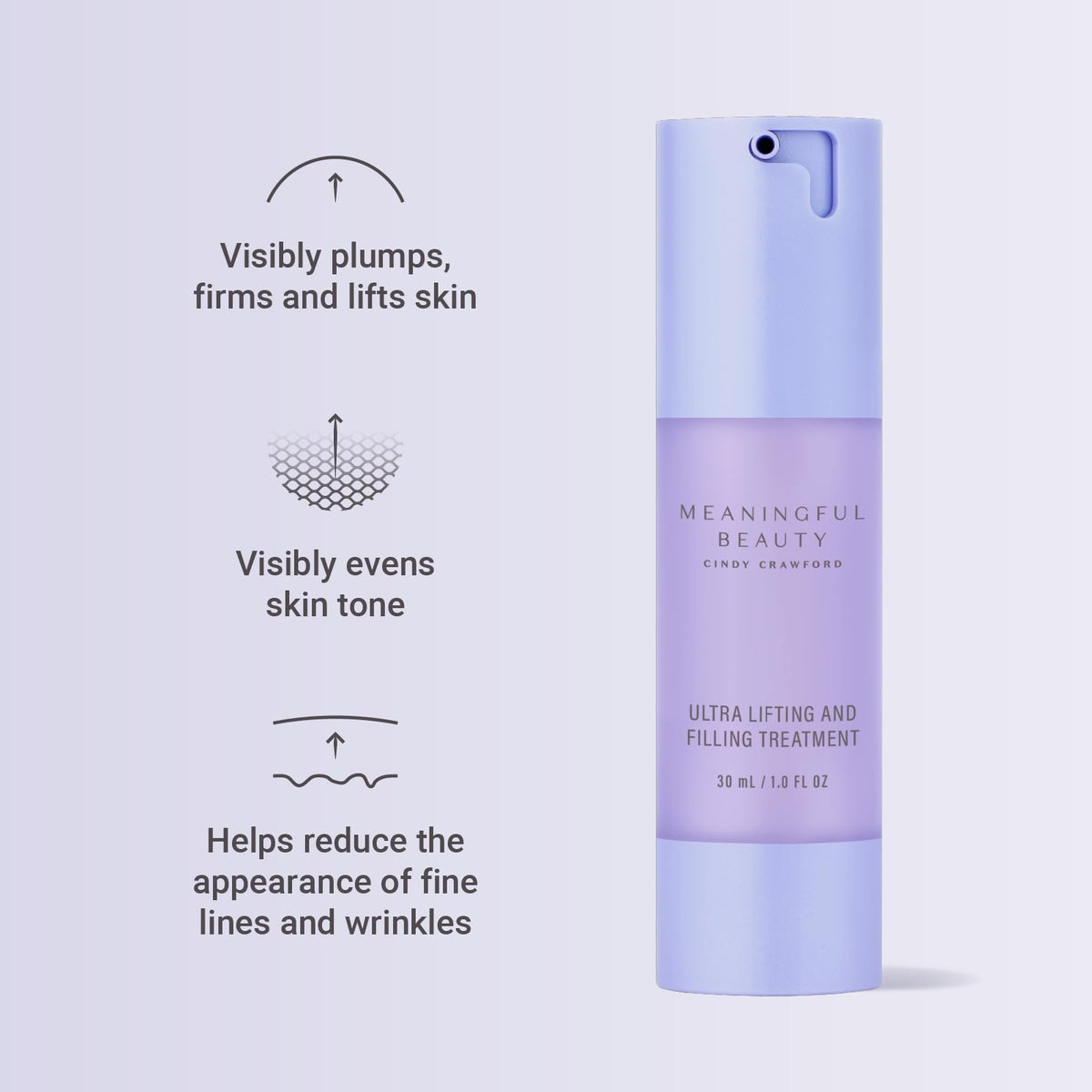 Meaningful Beauty dispensing pump shot demonstrating controlled application and hygienic benefit
