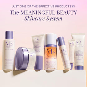 Meaningful Beauty serum dropper dispensing lightweight texture highlighting fast absorption benefits