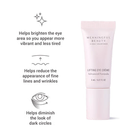 Meaningful Beauty silky cream texture swiped to show fast absorption and smooth finish