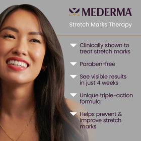 Mederma ingredient display with Cepalin and hyaluronic acid highlighting formulation benefit