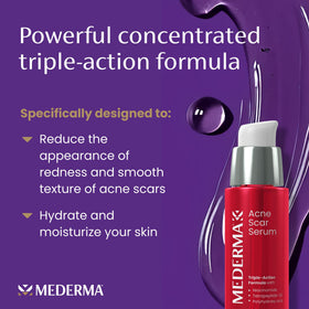 Mederma serum texture swatch showing lightweight gel hydration