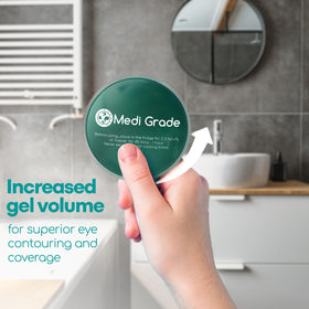 Medi Grade size comparison beside sunglasses highlighting compact travel-friendly size
