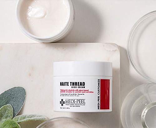 MEDI-PEEL cream applied to neck demonstrating targeted firming benefit