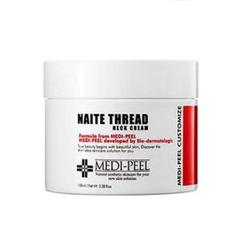 MEDI-PEEL front jar view showing sleek packaging and neck cream benefit