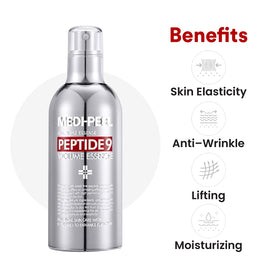 MEDI-PEEL ingredients close-up highlighting peptides, collagen and hyaluronic acid benefits