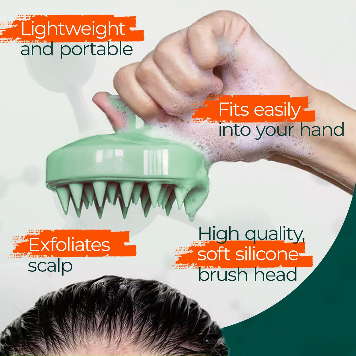 Medicasp shampoo lather on hair showing thorough cleansing