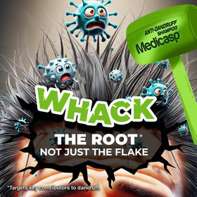 Medicasp shampoo pour from bottle demonstrating easy application