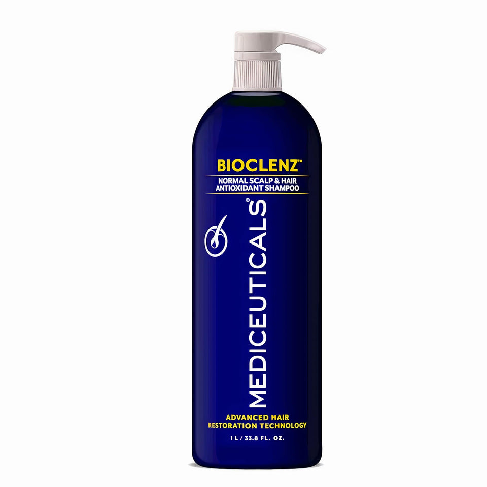 Mediceuticals Bioclenz front packaging showing 33.8 oz bottle and branding benefit: long-lasting supply